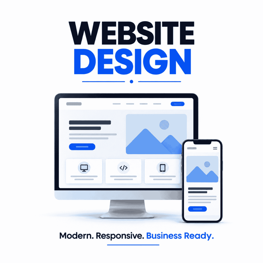 Modern responsive website design displayed on desktop and mobile devices
